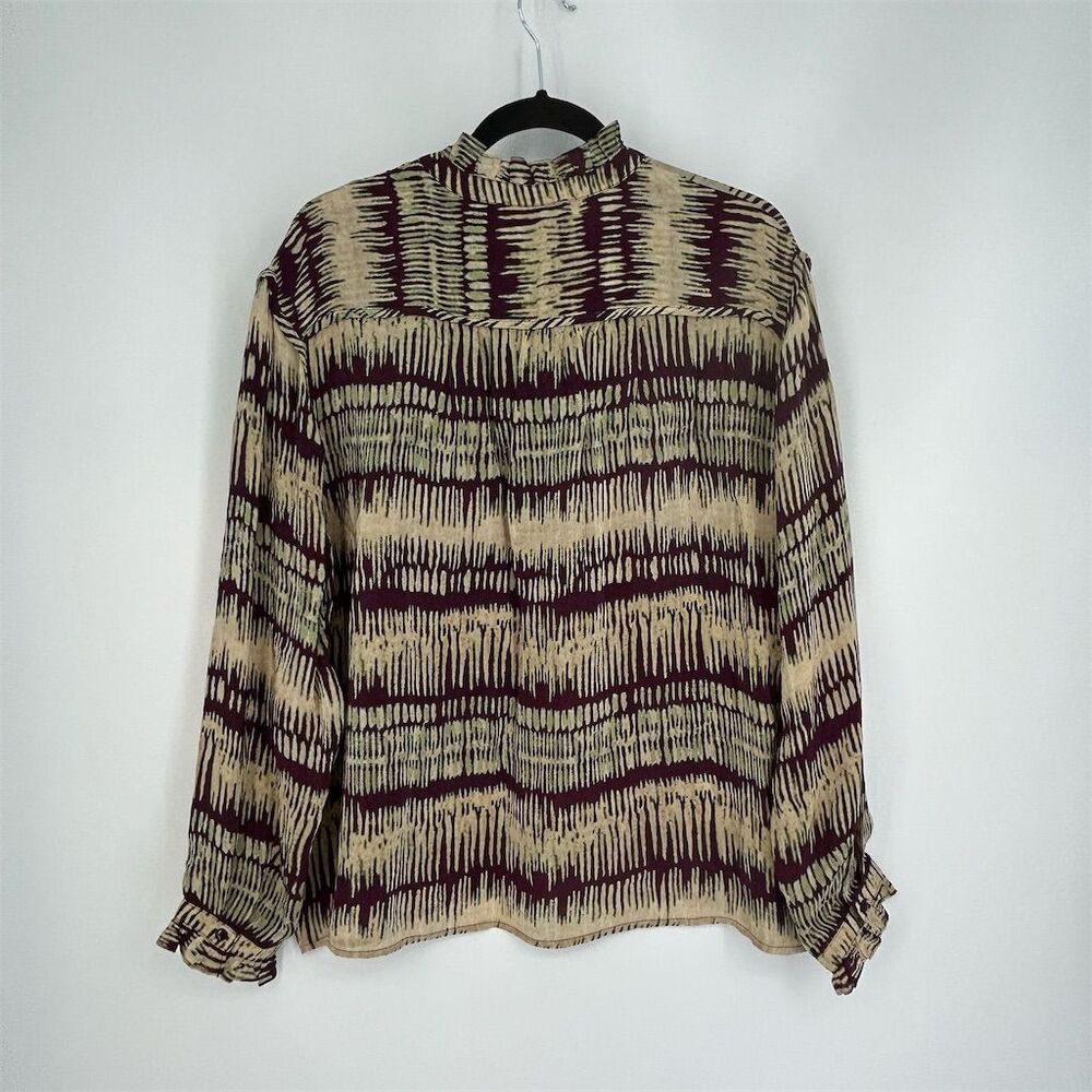 Ba&Sh Amore Abstract Button-Up Shirt Size 3 /L - Picture 7 of 12